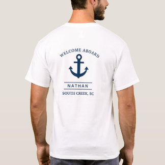 Navy Blue Willkommens an benutzerdefinierten Monog T-Shirt