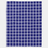 Navy Blue Windows Kariert Pattern Fleecedecke (Vorderseite)