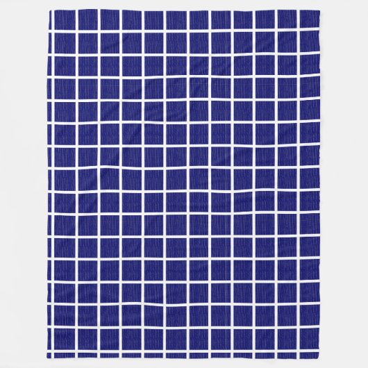 Navy Blue Windows Kariert Pattern Fleecedecke (Vorderseite)