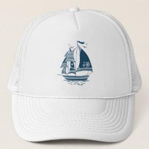 Navy-Blue-Windsegler Truckerkappe