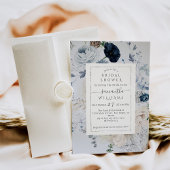 Navy Blue Winter Floral Boho Brautparty Einladung