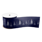Navy Blue Winter Weihnachts Pine Tree Topper Star Satinband (Spule)