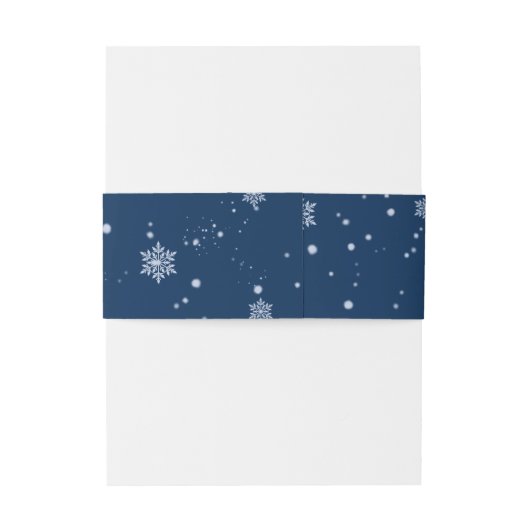 Navy Blue Winter Wonderland Snowflakes Weihnachten Einladungsbanderole (Rückseitenbeispiel)
