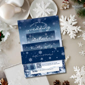 Navy Blue Winter Wonderland Snowflakes Weihnachten Einladungsbanderole