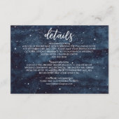 Navy Blue Wintery Watercolor Night Wedding Detail Begleitkarte (Vorderseite)