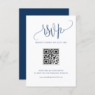 Navy Blue Wir machen moderne kalligraphische Hochz RSVP Karte