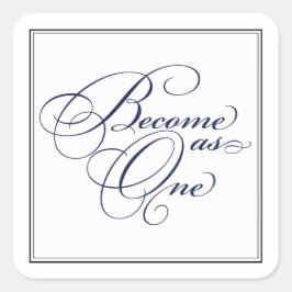 Navy Blue wird zu einem Christlichen Hochzeitstick Quadratischer Aufkleber