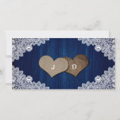 Navy Blue Wood Lace Sonnenblume Danke Foto Card (Rückseite)