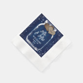Navy Blue Wood Mason Jar Mr & Mrs. Wedding Serviette (Ecke)