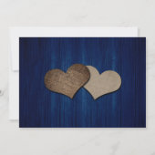 Navy Blue Wood String Lights Sunflower Wedding Save The Date (Rückseite)