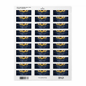 Navy Blue Wood Sunflower Wedding Return Address (Vorne)