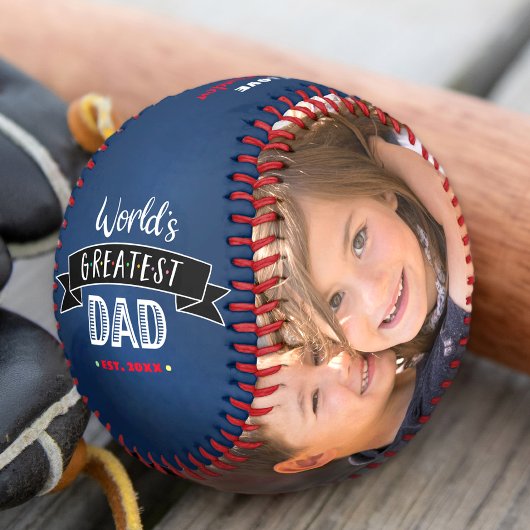 Navy Blue World ist der Beste Vater Typografie Mod Baseball