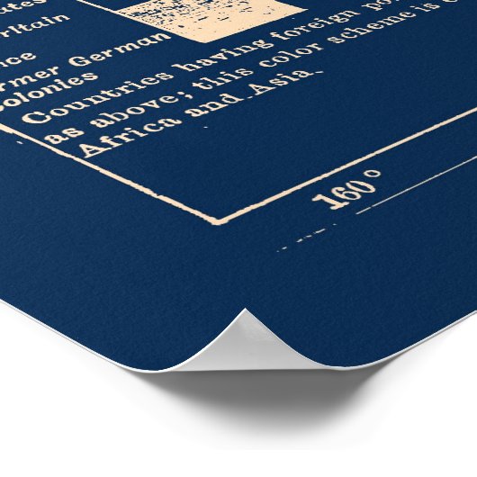 Navy Blue World Map Poster (Ecke)