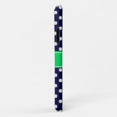 Navy Blue Wt Polka Dot Emerald Green Name Monogram Case-Mate iPhone Hülle (Hinten/Rechts)