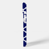 Navy Blue WT Zickzack Pumpkin Quatrefoil 3 Monogra Case-Mate iPhone Hülle (Rückseite / Links)