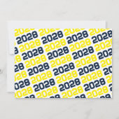 Navy Blue & Yellow 3 Foto Abschluss Einladung (Rückseite)