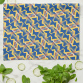 Navy Blue + Yellow Abstrakt Triangle Pattern Tuch (Gefaltet)