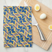 Navy Blue + Yellow Abstrakt Triangle Pattern Tuch (Viertel Falte)