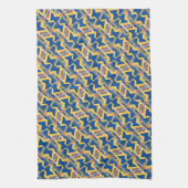 Navy Blue + Yellow Abstrakt Triangle Pattern Tuch (Vertikal)