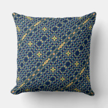Navy Blue & Yellow Abstrakte Karierte Printwerbung