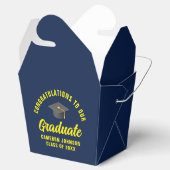 Navy Blue Yellow Custom Graduation Party Fortune Geschenkschachtel (Geöffnet)