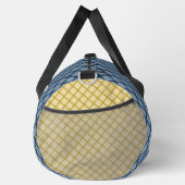 NAVY BLUE & YELLOW DIAMOND PATTERN DUFFLE BAG (Rechts)