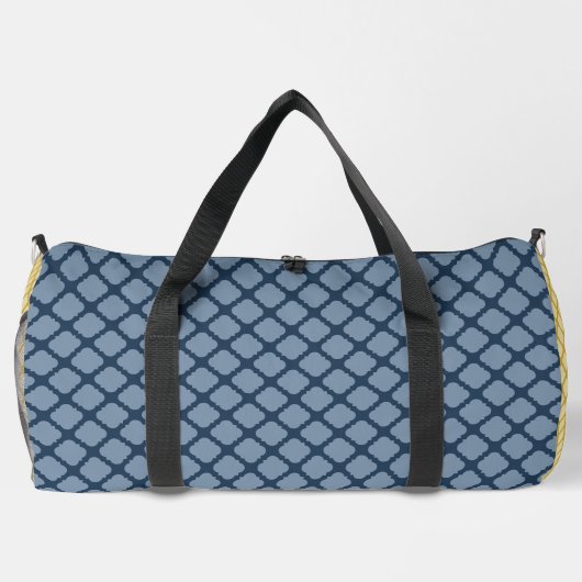 NAVY BLUE & YELLOW DIAMOND PATTERN DUFFLE BAG (Rückseite)
