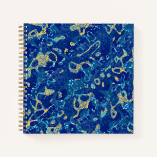 Navy Blue & Yellow Gepunktet Graphic Abstraction Notizblock