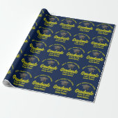 Navy Blue Yellow Graduate Custom Abschluss Geschenkpapier (Ungerollt)