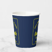 Navy Blue Yellow Graduate Custom Graduate Party Pappbecher (Links)
