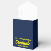 Navy Blue Yellow Graduation Party Custom Geschenkschachtel (Geöffnet)