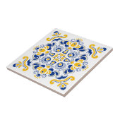Navy Blue Yellow Mediterranean Stylish White Fliese (Seite)