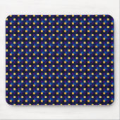 Navy Blue Yellow Niedlich Modern Muster Pixel Art Mousepad (Vorne)