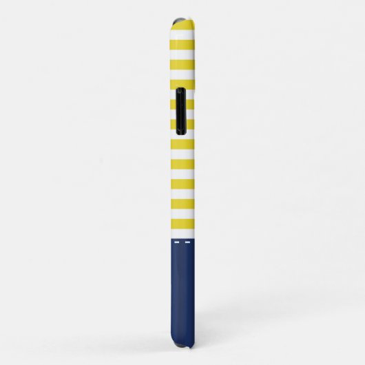 Navy Blue Yellow Pattern Anker anpassbar Case-Mate iPhone Hülle (Hinten/Rechts)