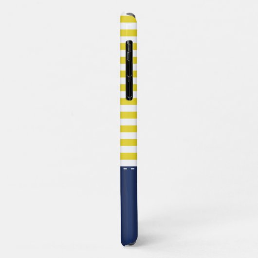Navy Blue Yellow Pattern Anker anpassbar Case-Mate iPhone Hülle (Hinten/Links)