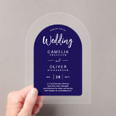 Navy Blue Zazzle Acrylic Wedding Einladungen (Insitu (Handheld))