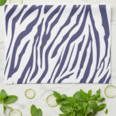 Navy Blue Zebra Muster Geschirrtuch (Gefaltet)