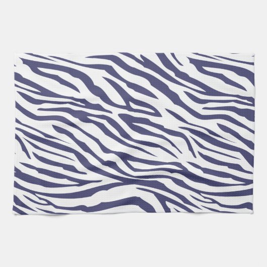 Navy Blue Zebra Muster Geschirrtuch (Horizontal)