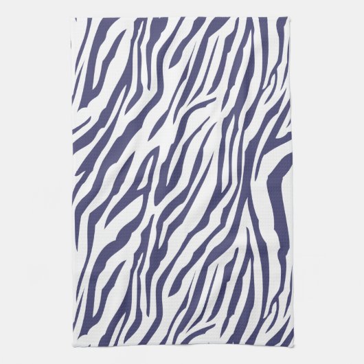 Navy Blue Zebra Muster Geschirrtuch (Vertikal)