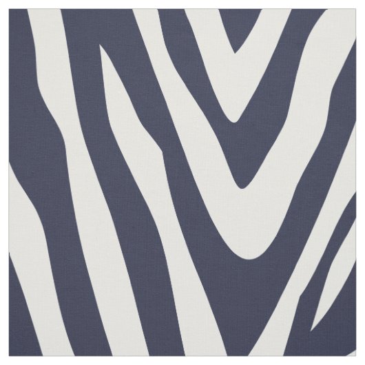 Navy Blue Zebra Print Large Scale Stoff (Muster)
