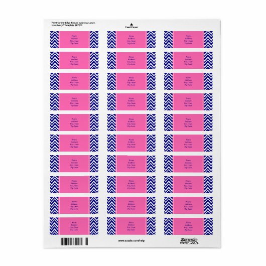 Navy Blue Zickzack Pattern mit Hot Pink (Vorne)