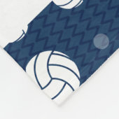 Navy Blue Zickzack Volleyball Muster Fleecedecke (Ecke)