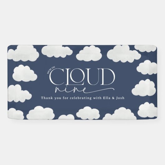Navy bluecloud neun Dusche modern stilvoll Banner (Horizontal)