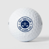 Navy BlueGolf Theme Club Name Golfball (Vorderseite)