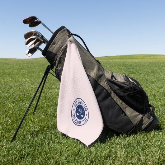 Navy BlueGolf Theme Club Name Golfhandtuch (Gras)