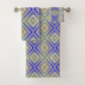 Navy Blues Alternative Diamond Pattern Badhandtuch Set (Insitu)