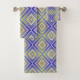 Navy Blues Alternative Diamond Pattern Badhandtuch Set