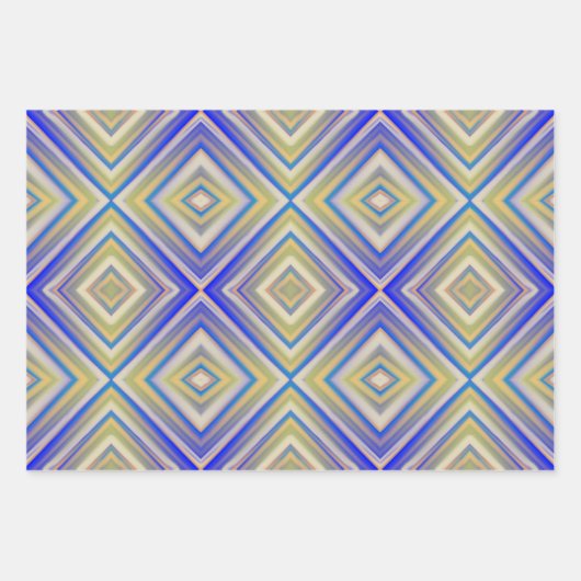 Navy Blues Alternative Diamond Pattern Geschenkpapier Set (Vorderseite 2)