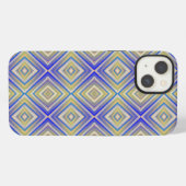 Navy Blues Alternative Diamond Pattern iPhone Hülle (Rückseite (Horizontal))