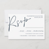Navy BlueScript WEDDING RSVP MEAL CHOICE (Vorderseite)